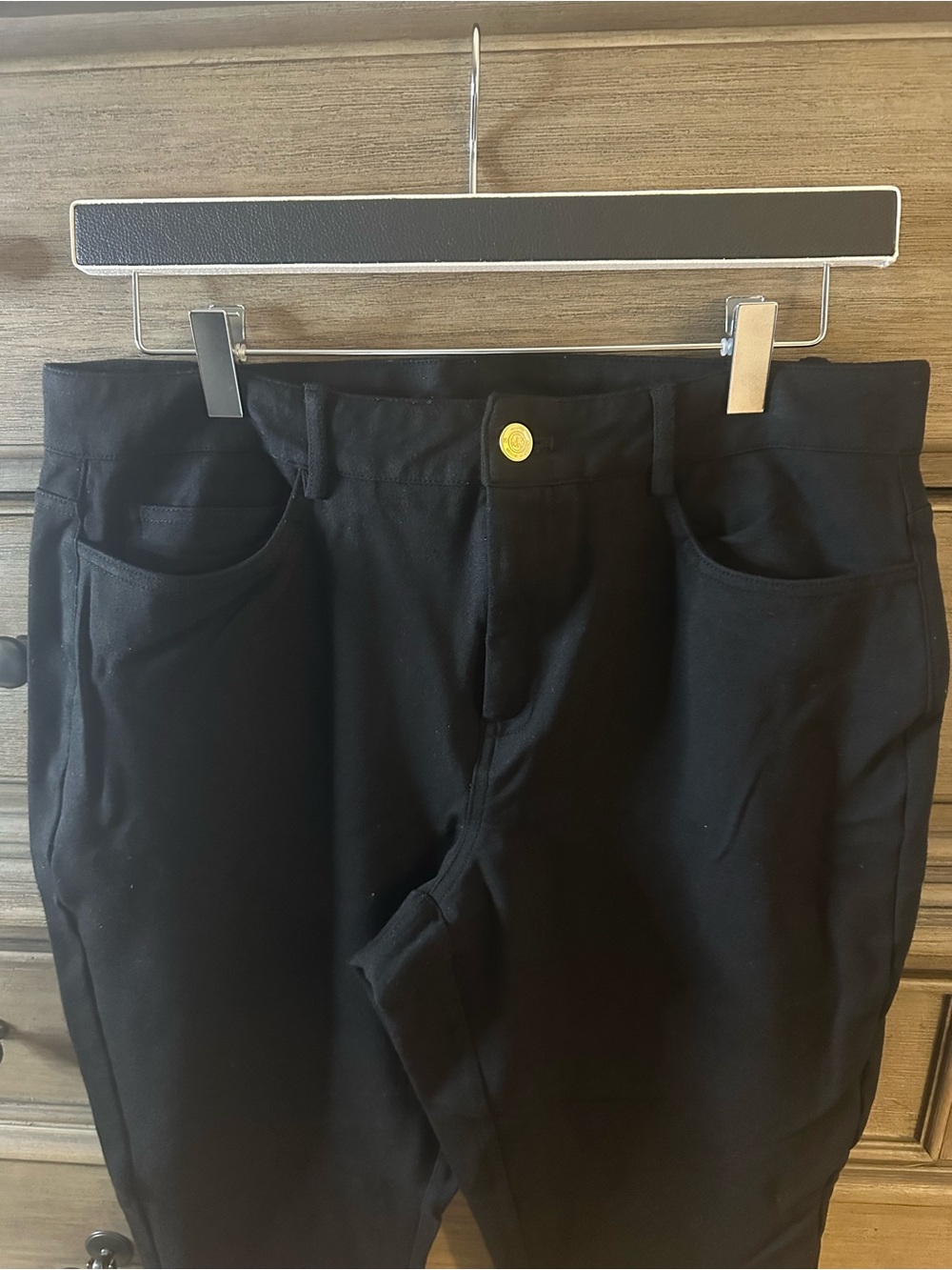 MICHAEL Michael Kors Black Pants with Gold Button